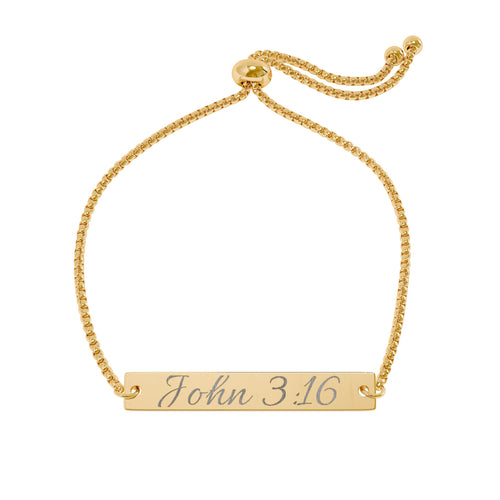 Adjustable Flat Bar Bracelet (Engraving)