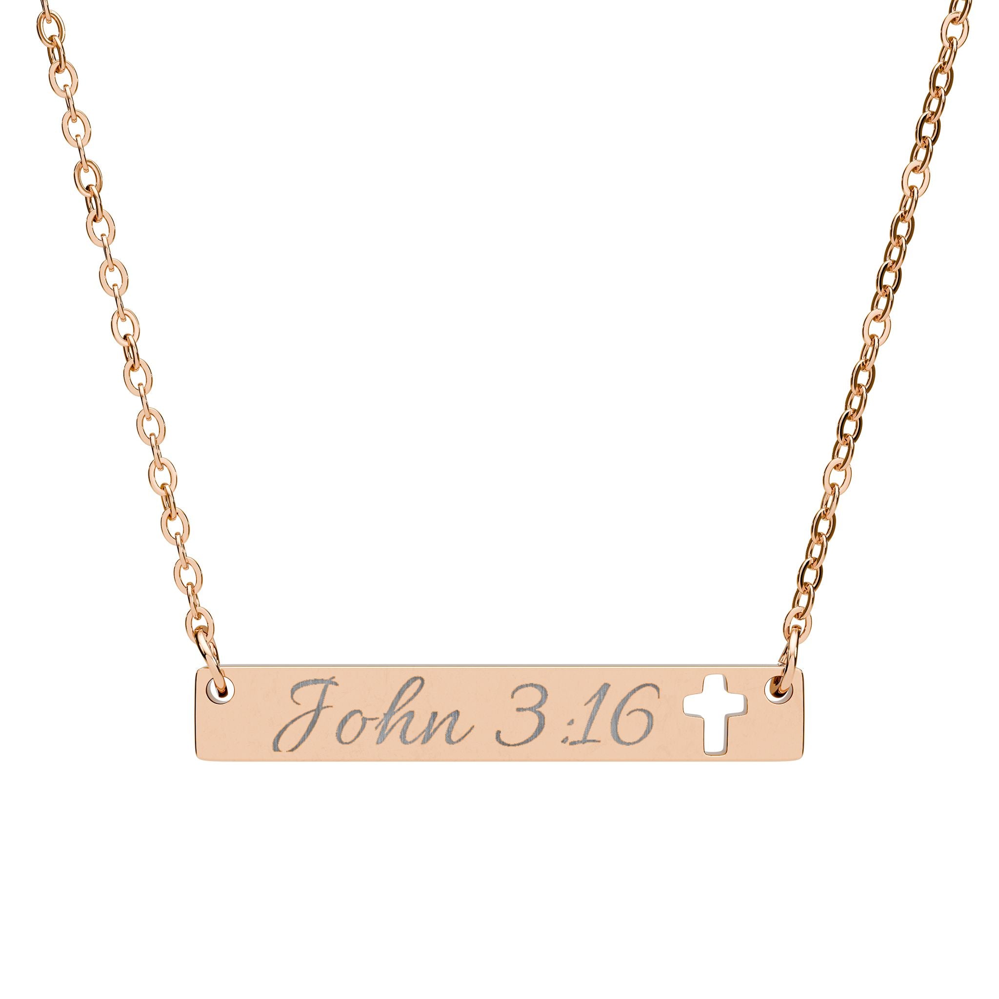 Cutout Cross Bar Necklace (Engraving)